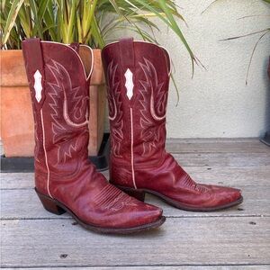 Lucchese Red Western Cowboy Boots